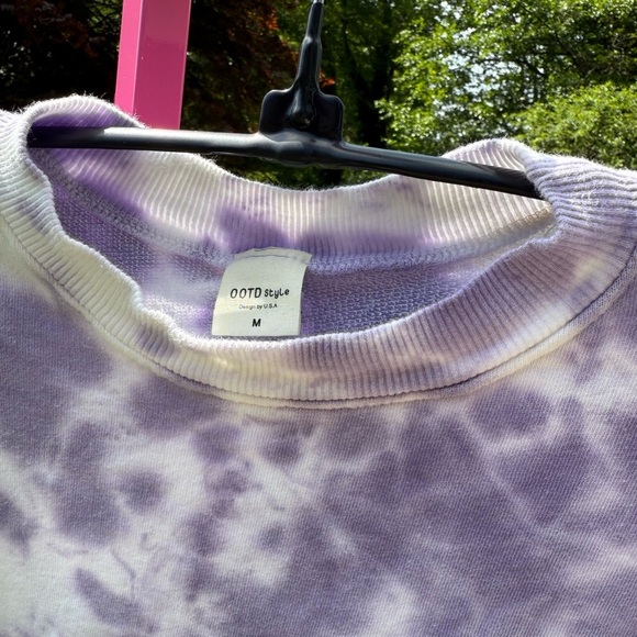 OOTD style Tie-Dye Sweatshirt in Purple, Blue, and Orange - Picture 2 of 3